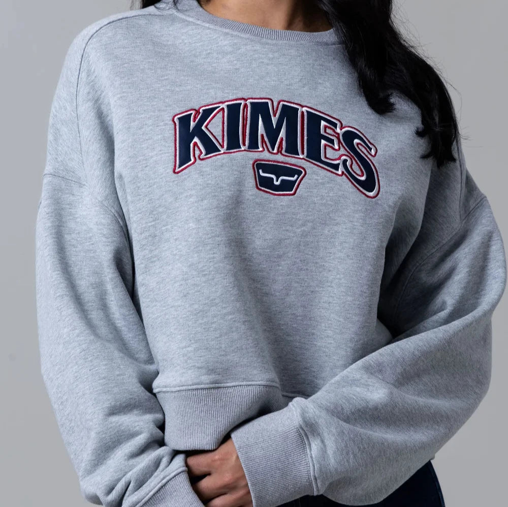 Kimes Ranch Women's Colfax Crew Sweatshirt in Grey Heather Hoodie with Exposed Zipper Edgy Industrial