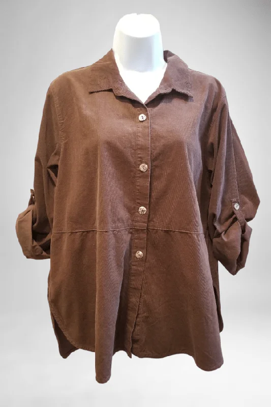 Mini-Corduroy Shirt Jacket Welt Pockets Slit Pockets Flap Pockets