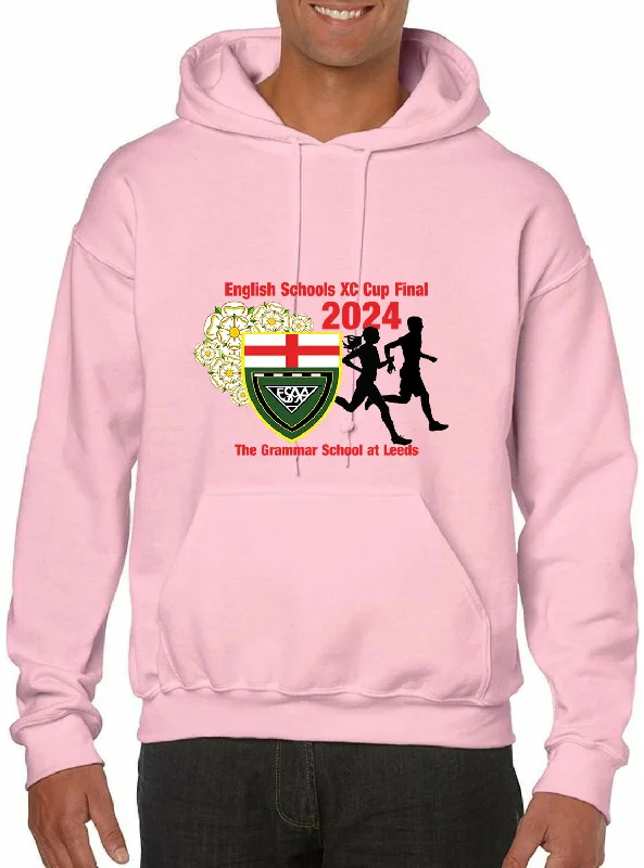 More Mile Classic ESAA Leeds XC Final 2024 Hoody - Pink Hoodie with High Neck Warm Protective