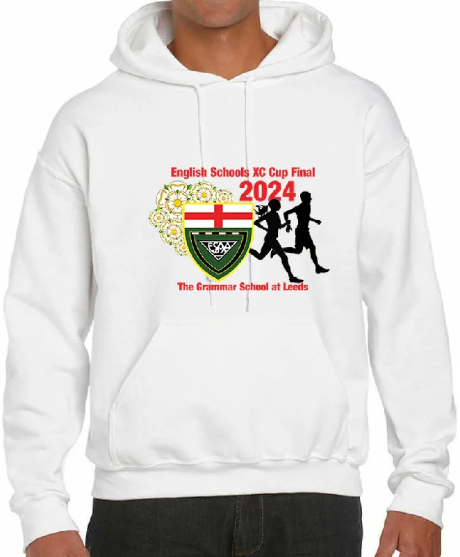 More Mile Classic ESAA Leeds XC Final 2024 Hoody - White Hoodie with Back Slit Movement Comfort