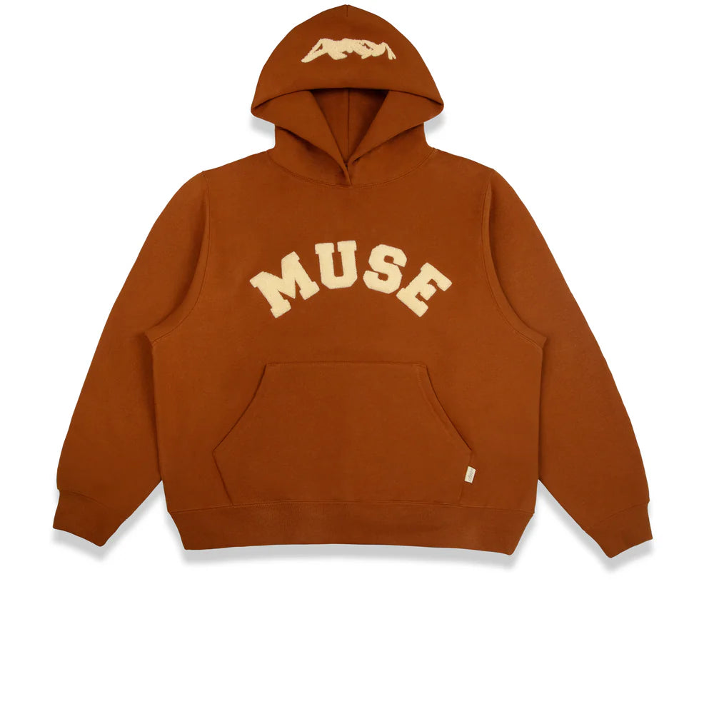 Muse Heavyweight Chenille Hoodie Caramel Drizzle Hoodie with Pastel Soft Subtle