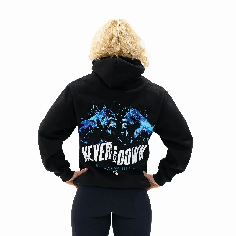 Never Back Down Pull Hoodie Hoodie with Raglan Sleeves Sporty Comfortable