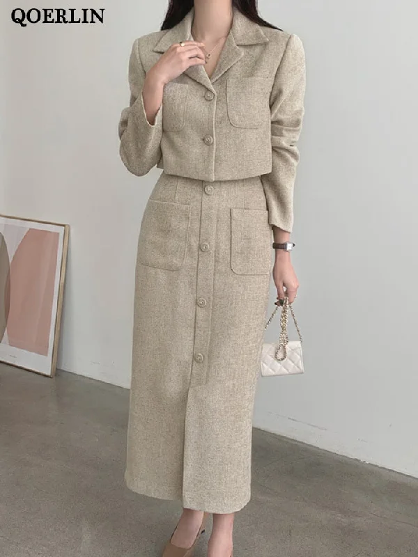QOERLIN Elegant Tweed Two-Piece Skirts and Blazer Suits Stylilsh Long Sleeve Short Jacket Coat High Waist Back Zipper Midi Skirt Appliqued Jacket Beaded Jacket Sequined Jacket QOERLIN Elegant Tweed Two-Piece Skirts and Blazer Suits Stylilsh Long Sleeve Short Jacket Coat High Waist Back Zipper Midi Skirt Appliqued Jacket Beaded Jacket Sequined Jacket