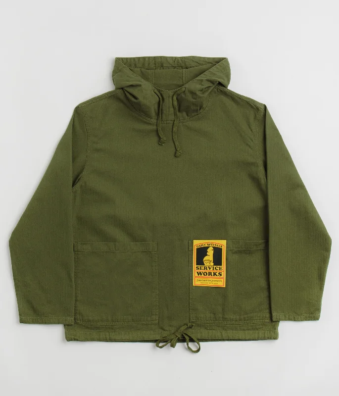 Service Works Herringbone Market Smock Jacket - Pesto Faux Fur Jacket Real Fur Jacket Shearling Jacket Service Works Herringbone Market Smock Jacket - Pesto Faux Fur Jacket Real Fur Jacket Shearling Jacket