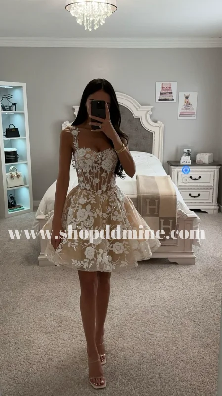 WHITE-NUDE SHORT SEQUIN FLORAL PRINT A LINE MINI DRESS Fashionable Mini Dress with Pockets WHITE-NUDE SHORT SEQUIN FLORAL PRINT A LINE MINI DRESS Fashionable Mini Dress with Pockets