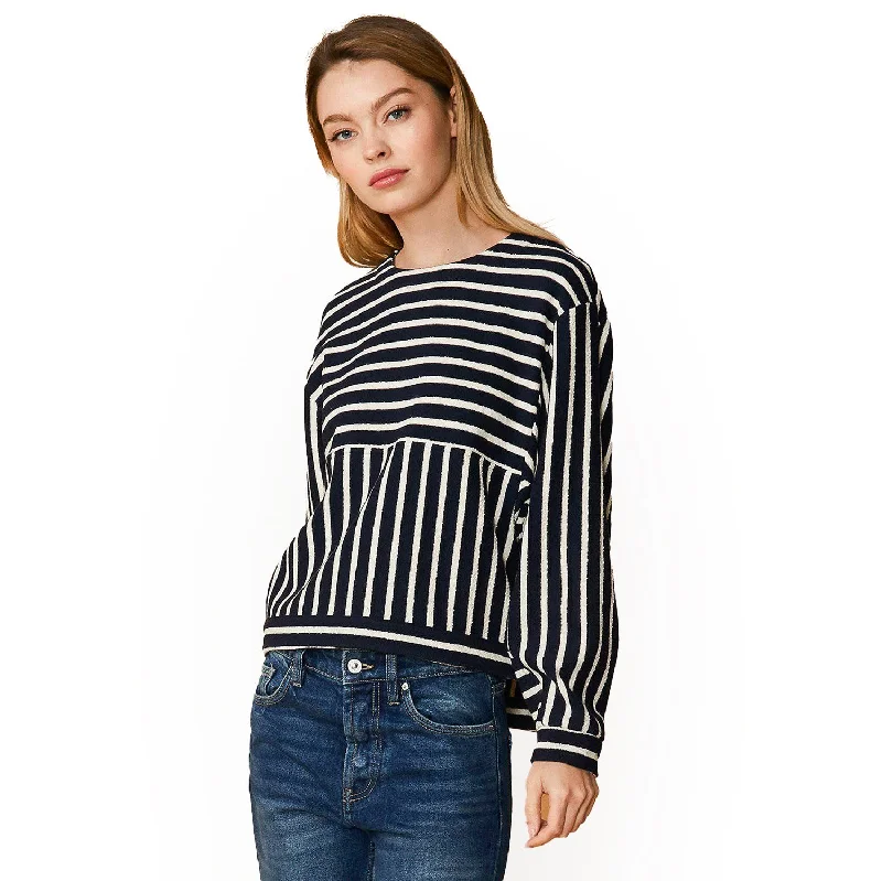 Striped Dolman Sweatshirt Hoodie with Logo Branding Identity