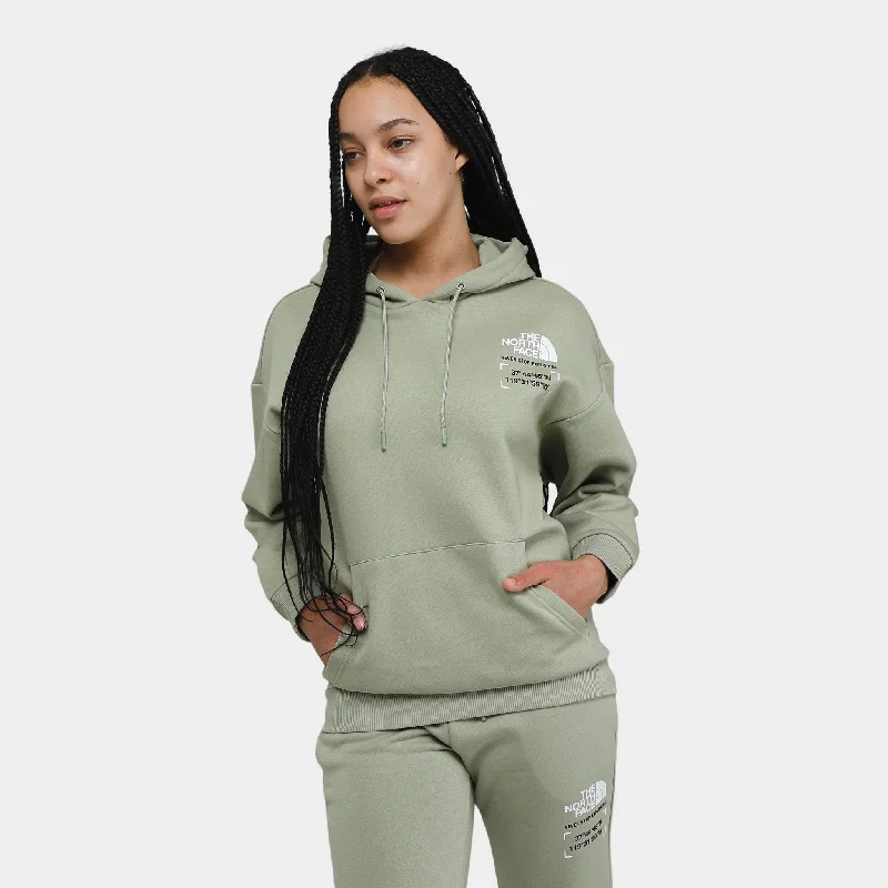 The North Face Women's Seven Summit Coordinates Pullover Hoodie / Tea Green Hoodie with Drop Shoulder Relaxed Streetwear