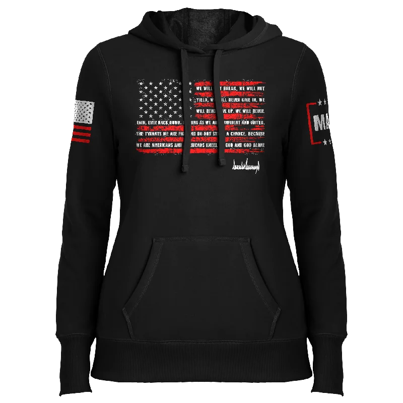 Trump Nation Proclamation Ladies Hoodie Hoodie with Toggle Buttons Decorative Unique