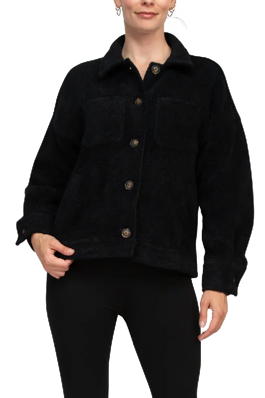 Velvet Heart Collared Button Closure Long Sleeve Knit Jacket with Pockets Hooded Jacket Caped Jacket Shawl Collar Jacket Velvet Heart Collared Button Closure Long Sleeve Knit Jacket with Pockets Hooded Jacket Caped Jacket Shawl Collar Jacket
