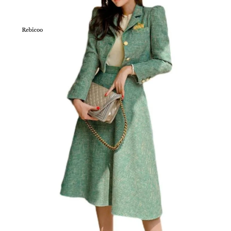 Vintage Ladies 2 Pieces Skirt Suits Short Jackets & High Waist A-Line Midi Skirts 2023 Autumn Winter Elegant Women Suits Print Jacket Jacquard Jacket Patchwork Jacket Vintage Ladies 2 Pieces Skirt Suits Short Jackets & High Waist A-Line Midi Skirts 2023 Autumn Winter Elegant Women Suits Print Jacket Jacquard Jacket Patchwork Jacket