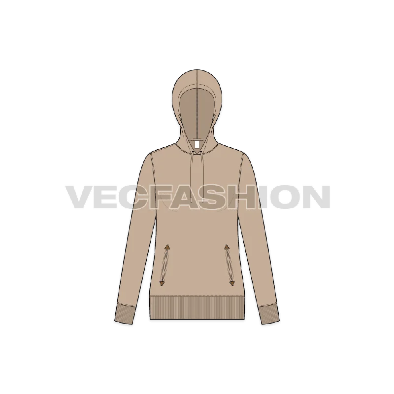 Women's Slim Fit Vector Hoodie Hoodie with Side Slits Relaxed Casual