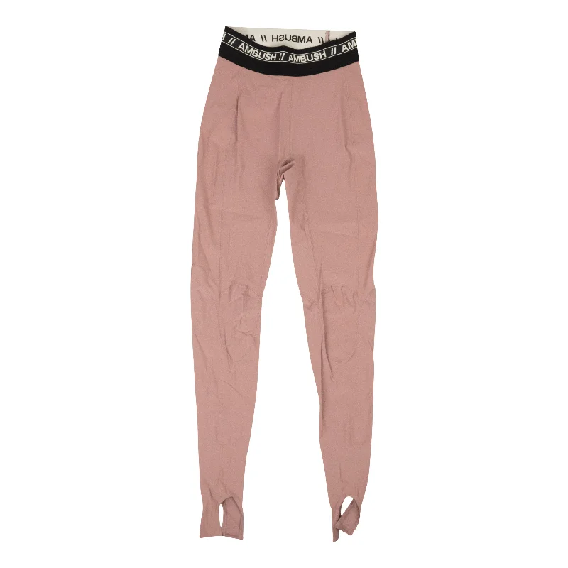 AMBUSH Pink Polyamide Scuba Fitted Slit Cuff Pants Trendy Velvet Pants