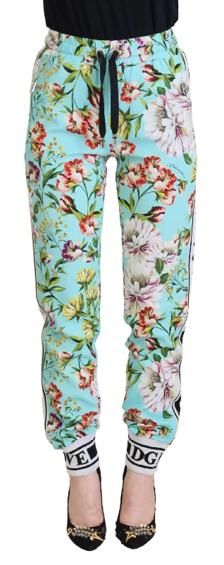 Dolce & Gabbana  Floral Print Jogger Pants Comfortable Denim Trousers