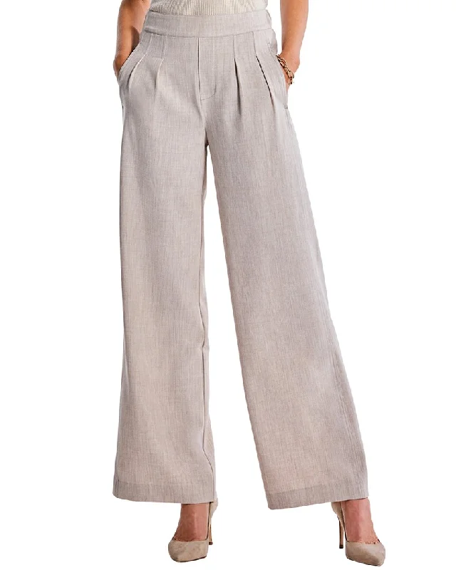 Nic + Zoe Bi-Stretch Twill Wide-Leg Pant Chic Faux Leather Pants