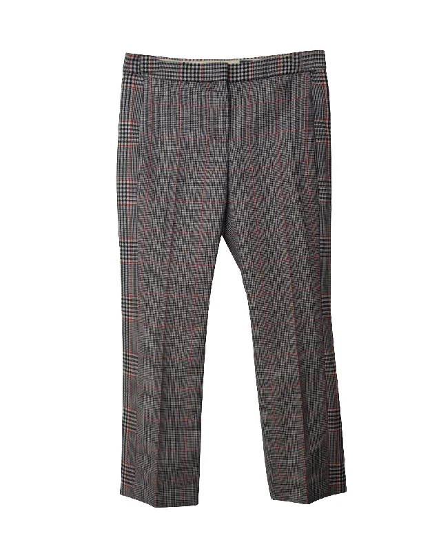 Alexander Mcqueen Black and White Checked Virgin Wool Pants Chic Wool Trousers