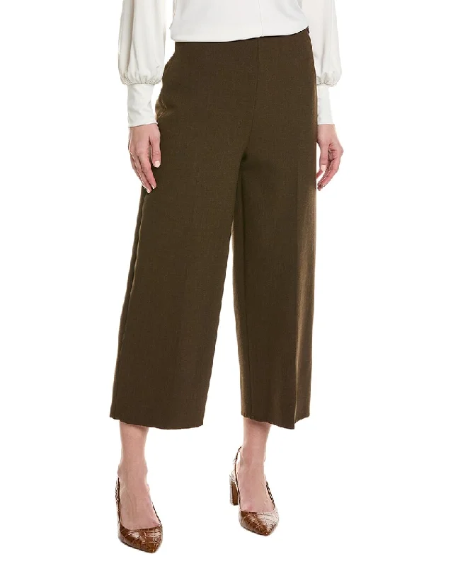 Vince Crop Wide Leg Wool-Blend Pant Soft Stretch Pants