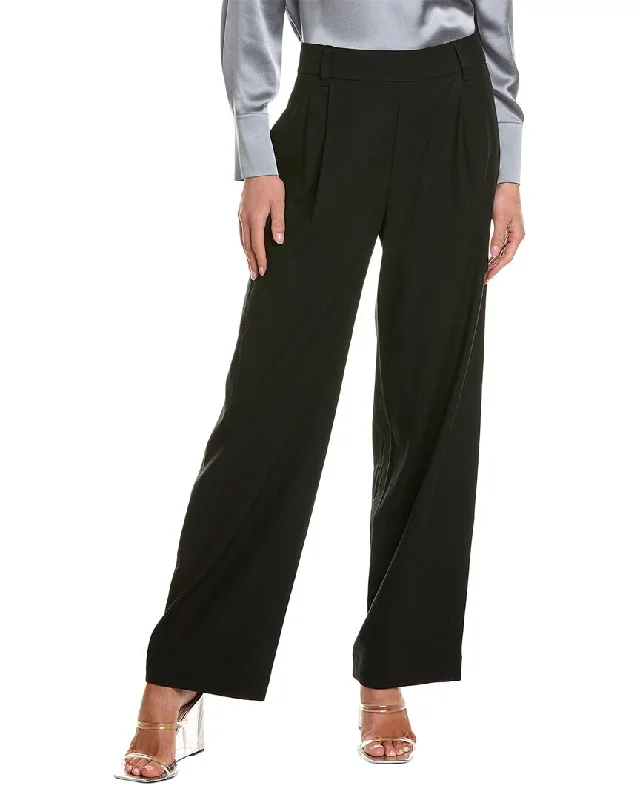 Vince Straight Leg Pull-On Linen-Blend Pant Relaxed Casual Leggings