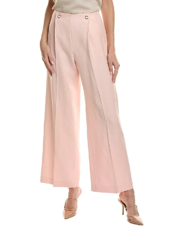 Hugo Boss Womens  Tapito Linen-Blend Pant, 6P, Pink Comfortable Denim Trousers