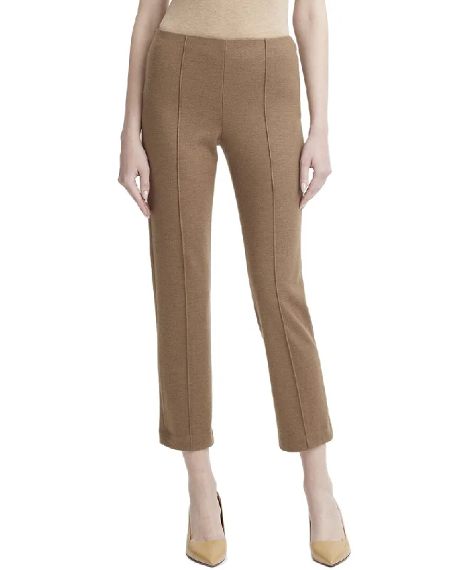 Vince Mid-Rise Wool-Blend Pant Casual Wide Pants