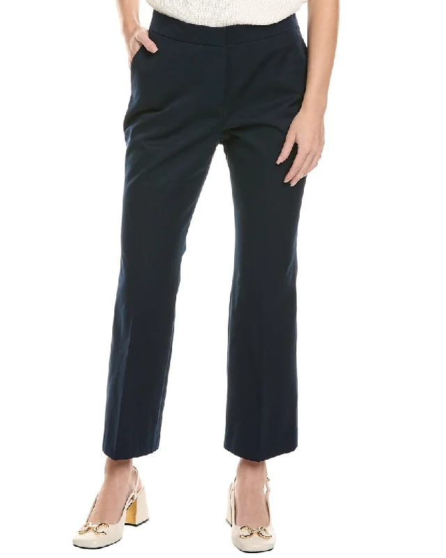 Lafayette 148 New York Gates Flared Ankle Pant Sleek Black Pants