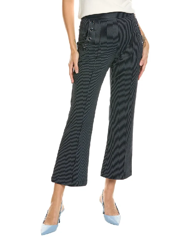 Badgley Mischka Denim Nautical Pant Comfy Cargo Trousers