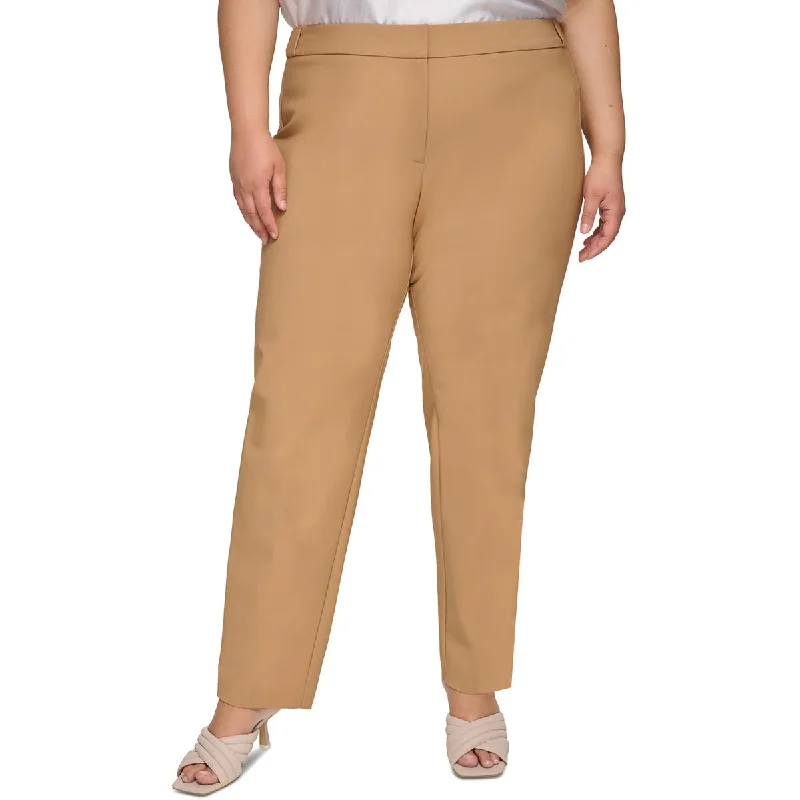 Plus Womens High Rise Slim Leg Ankle Pants Comfortable Wide-Leg Pants