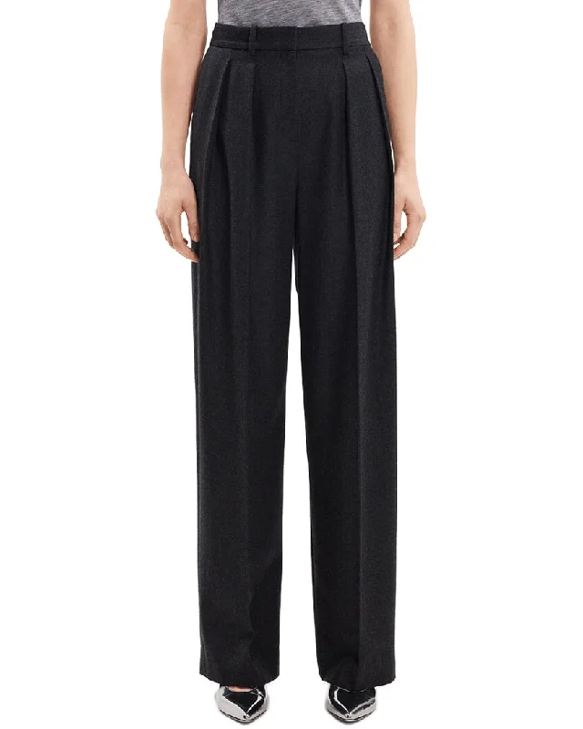 Theory Double Pleat Wool Pant Slim-Fit Leggings