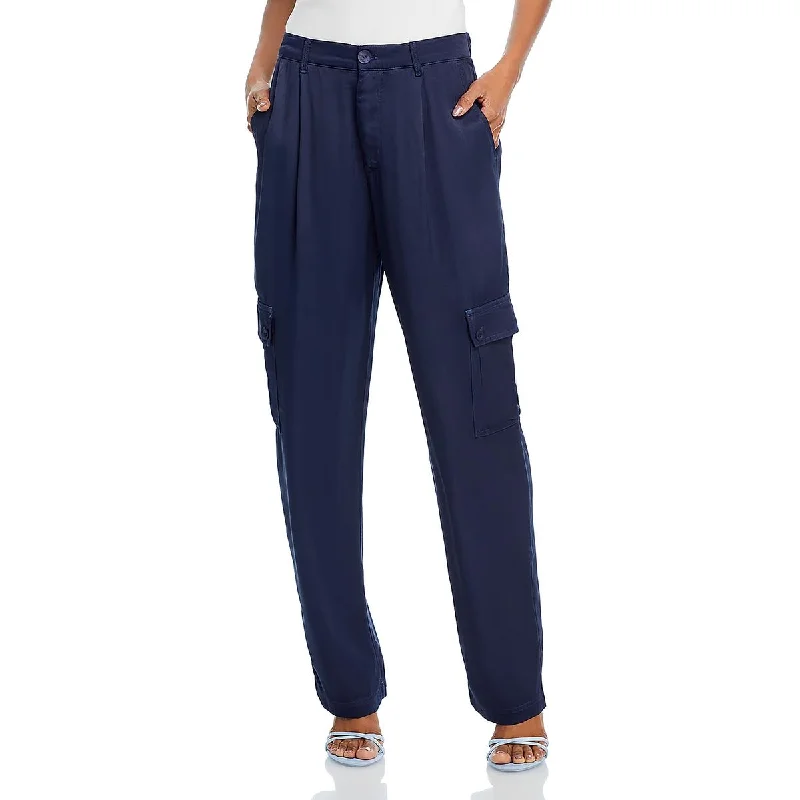 Womens High Rise Pleated Cargo Pants Comfy Athletic Pants