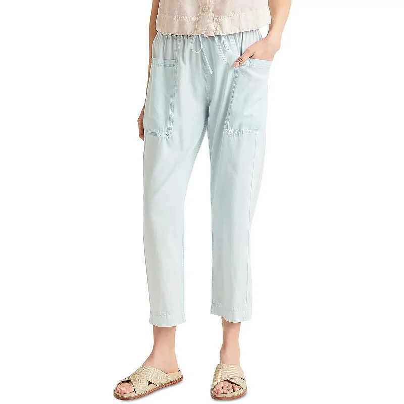 Gia Womens Chambray Mid-Rise Ankle Pants Elegant Wool Trousers