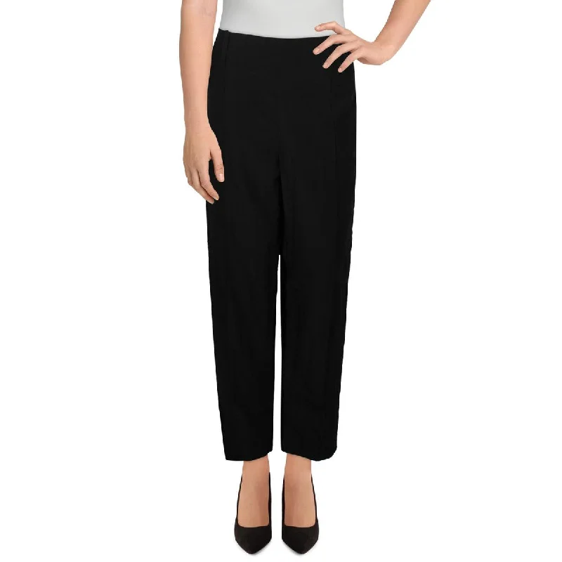 Womens Mid Rise Pintuck Ankle Pants Comfortable Pleated Pants