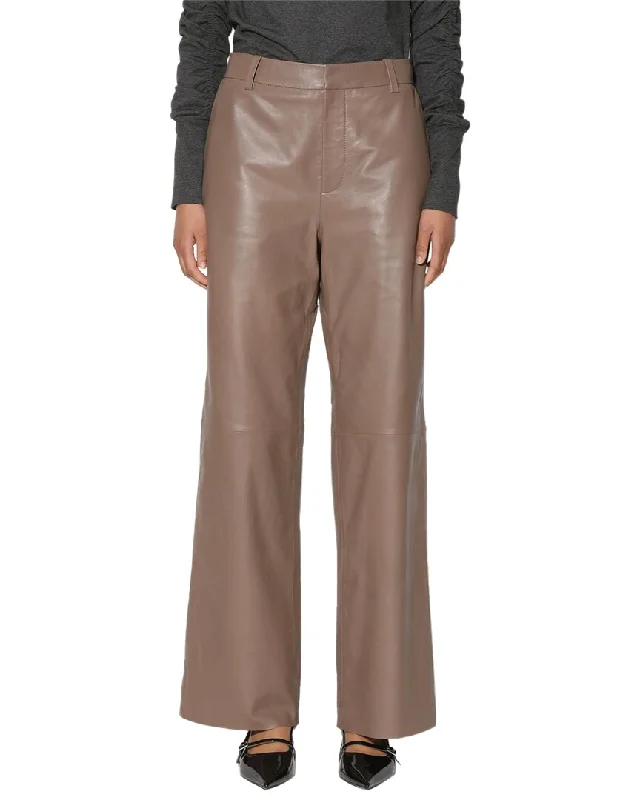 Walter Baker Cyrus Easy Fit Leather Pant Chic Wool Trousers