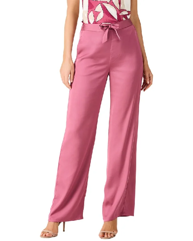 Nic+Zoe Crepe Wide Leg Pant Relaxed High-Waist Trousers