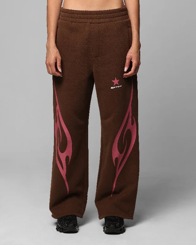 Loiter Cyber Sweat Pants Brown Modern Bootcut Pants