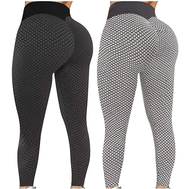 Women Solid Butt Lifting High Waist Workout Gym Fitness Yoga Pants Chic Slim Fit Pants