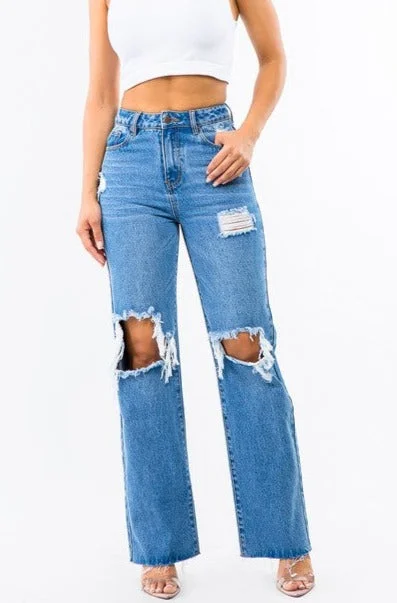 High Rise Wide Leg Jean Chic Cropped Jeans