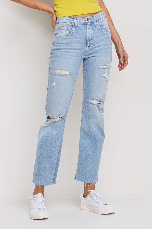 High Rise Straight Jean Stylish High-Waist Skinny Denim