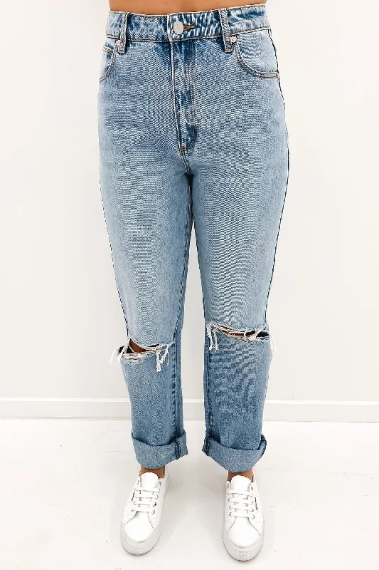 A 94 High Straight Jean Suzie Rip Trendy Flared Leg Jeans