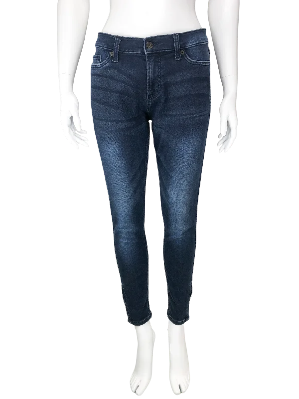 Banana Republic, Women's Ankle Jean, Dark Indigo, Size 30 (M, 10) Elegant High-Waisted Flared Jeans