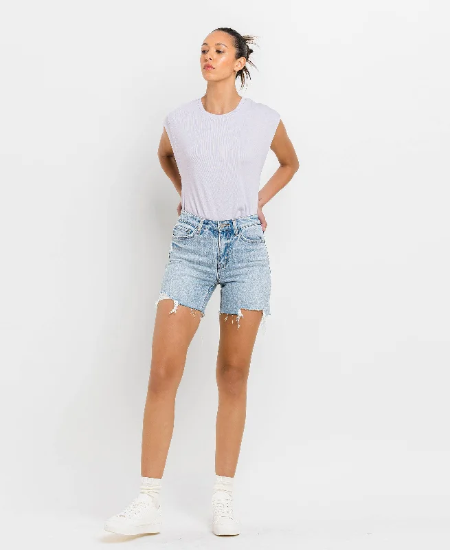 In My Mom Era High Rise Jean Shorts Trendy Skinny High-Waist Jeans