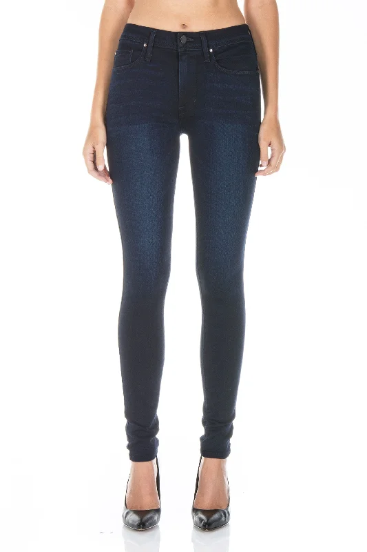 GWEN HIGH RISE SKINNY JEAN IN FALCON BLUE Comfortable Drawstring Waist Jeans