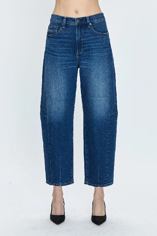 PISTOLA Eli High Rise Barrel Jean in Mixer Stylish Shredded Denim Jeans