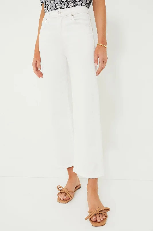 Sour Cream Harper Crop Jean Comfortable Straight-Legged Denim