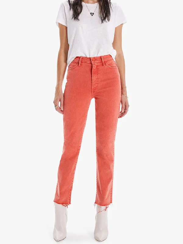 Swooner Rascal Ankle Fray Jean - Flame Scarlett Cozy Relaxed Fit Jeans