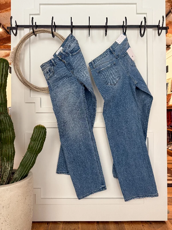 The Collins High Rise 90's Wide Leg Jean Comfortable Full-Length Denim Jeans