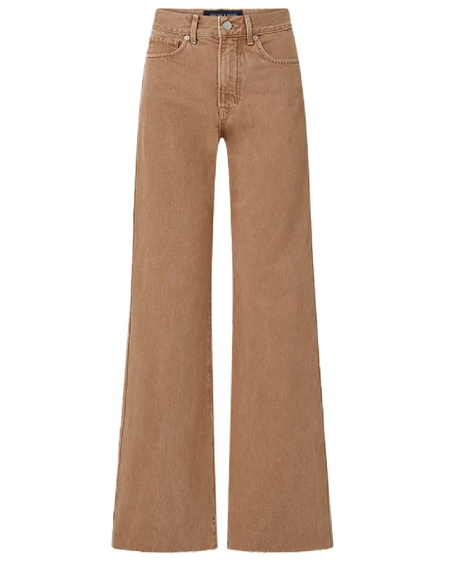 High Rise Taylor Wide Leg Jean in Tan Sierra Comfortable Low-Rise Jeans