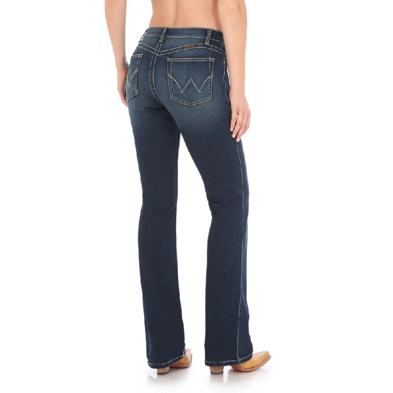 WRQ20NR Wrangler Ladies Q-Baby Ultimate Riding Jean - Dark Blue Comfortable Drawstring Waist Jeans