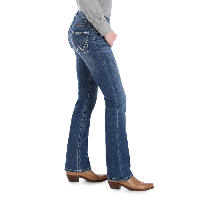 WRW60DS Wrangler Women's Willow Ultimate Riding Jean - Davis Chic Rolled Cuff Denim Jeans