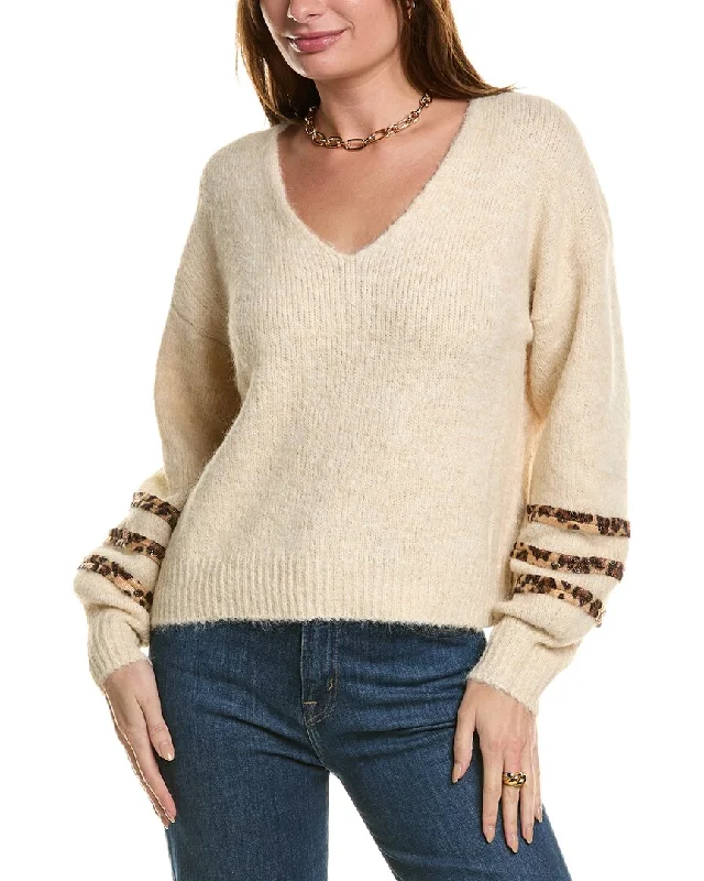 ANNA KAY Tiger Sweater Solid Color Striped Floral Print