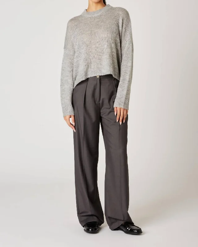 Ariana Sweater In Heather Grey Nylon Fabric Polyester Fabric Spandex Fabric