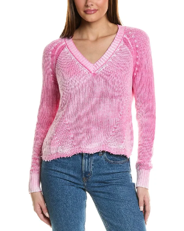 Autumn Cashmere Distressed Sweater Sequined Glittery Shiny